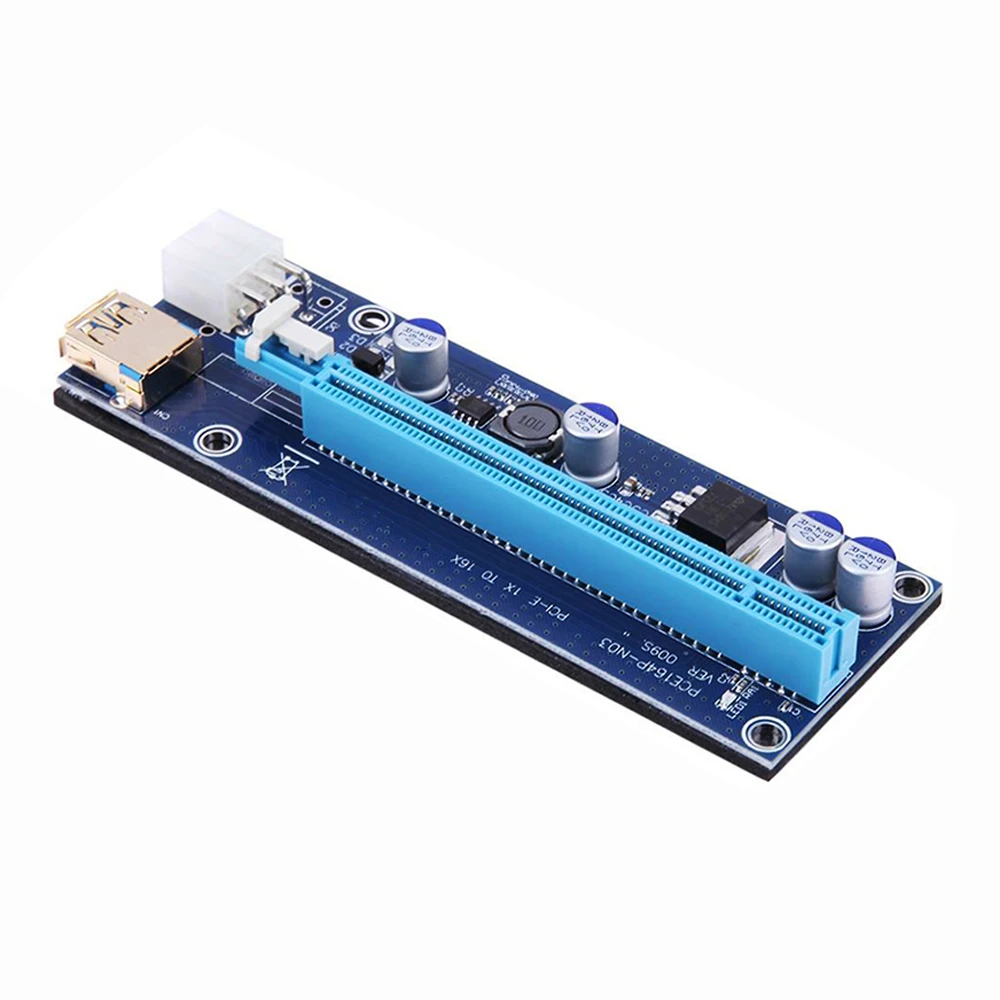 

VER009S PCI-E Riser Card With 3 LEDs USB 3.0 PCI-E 1X to 16X Extender Card Data Cable for Window Systems/XP/LINUX