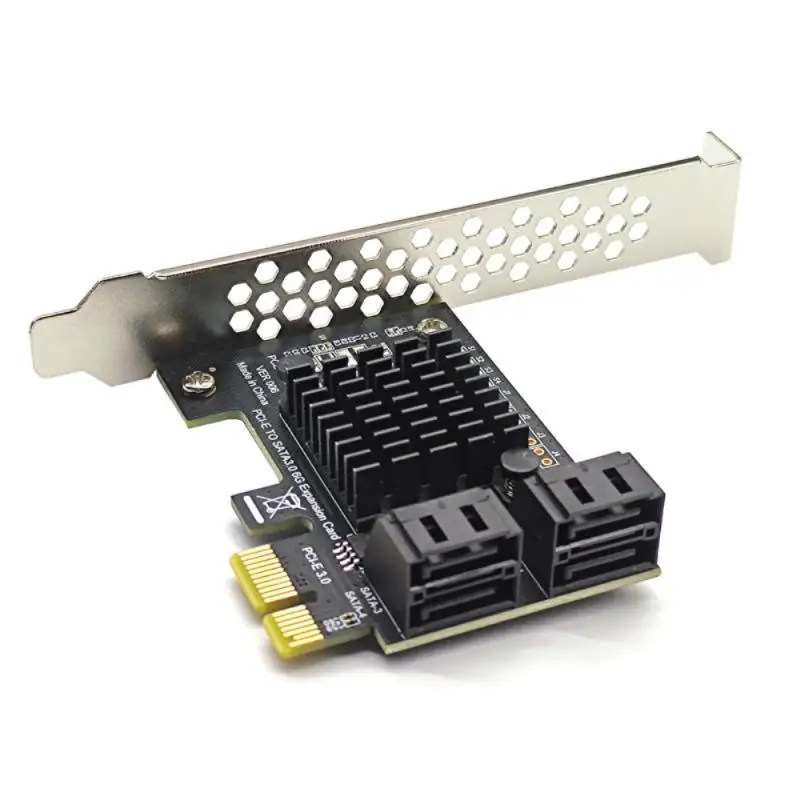 

PCI E Adapter 4 Port SATA 3.0 To PCIe X1 GEN3 Expansion Adapter Card SATA 3 III PCI-e PCI Express Converter ASM1064 Extender