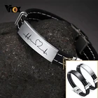 Повседневный мужской черный силиконовый браслет Vnox с идентификационной биркой из нержавеющей стали, повседневный мужской браслет на запястье, 12 мм