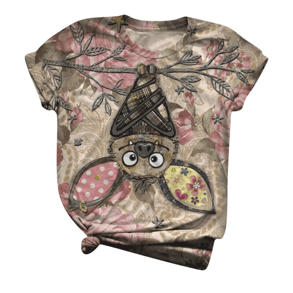 

Plus Size Women Short Sleeve 3d Animal Printed O-neck Tops Tee T-shirt Blouse Roupas Femininas Футболка Оверсайз Summer Clothes