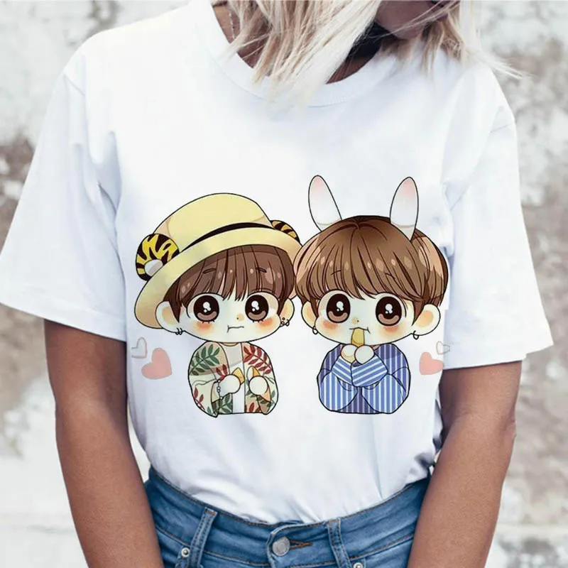 Jungkook Kpop футболка Suga J Hope Женская Jin JIMIN V Топ Футболка для K Pop корейские модные футболки забавные женские футболки K-pop