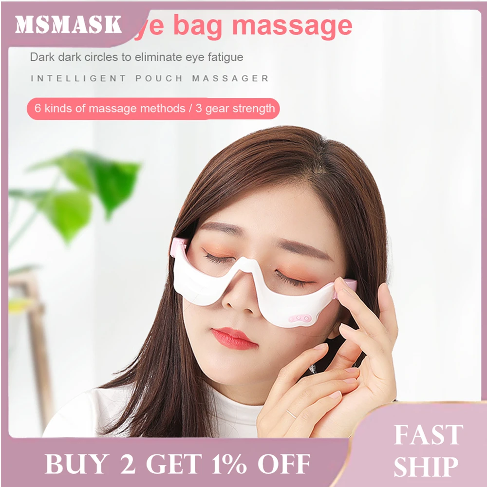 

EMS Micro-Current Warm Hot Compress Eye Massager Relax Heating Therapy Acupressure Fatigue Relief Wrinkle Reduction Dark Circle