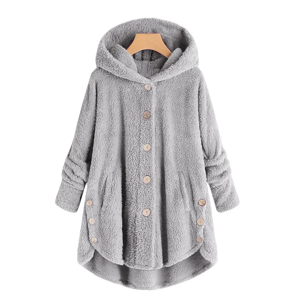 

Fashion Women Button Coat Tail Tops Hooded Pullover Loose Sweater Button Coat Tail Tops Hooded Pullover Loose Sweater 2021