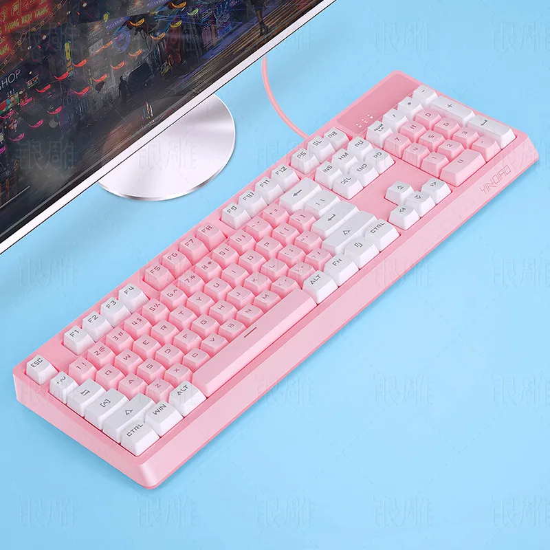 

Игровая механическая клавиатура с 104 клавишами, проводная USB клавиатура с синим переключателем, свободная Съемная панель, 22 вида RGB подсветк...