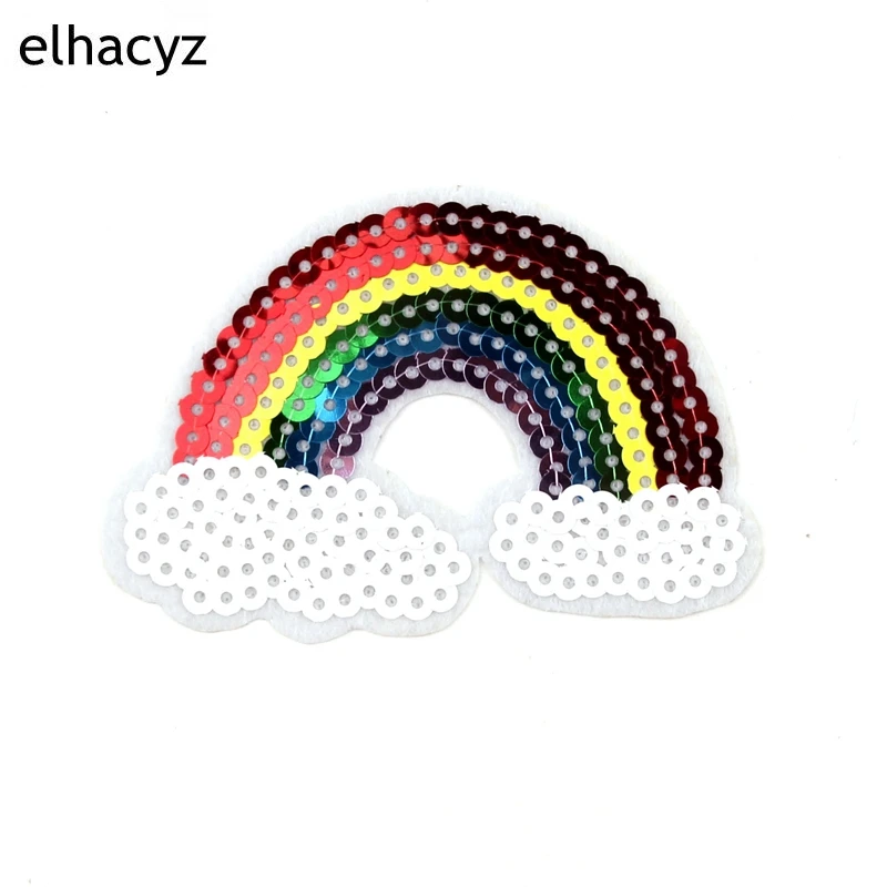 10 шт./лот Новое поступление Блестящий единорог Радуга башня украшение аппликация