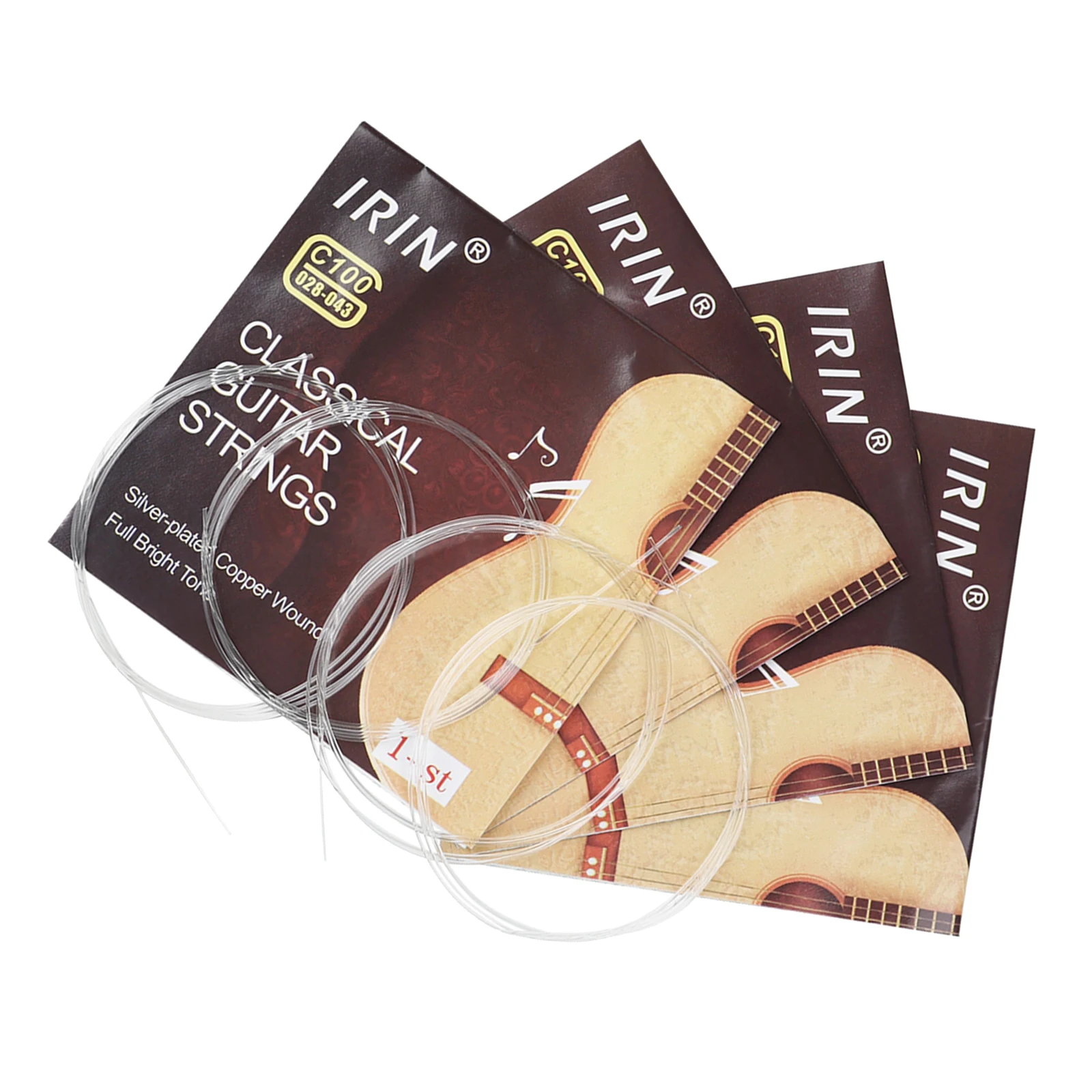 

Set of 100 Classical Guitar Professional Nickel Copper Wound Nylon Strings E-1 DIY Luthier Repair Replacement Parts