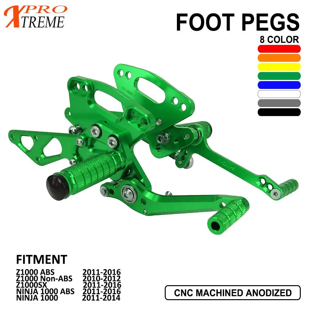 Регулируемая заготовка для мотоцикла с ЧПУ подножки педали KAWASAKI Z1000 2011 2016 2012 2013 2014
