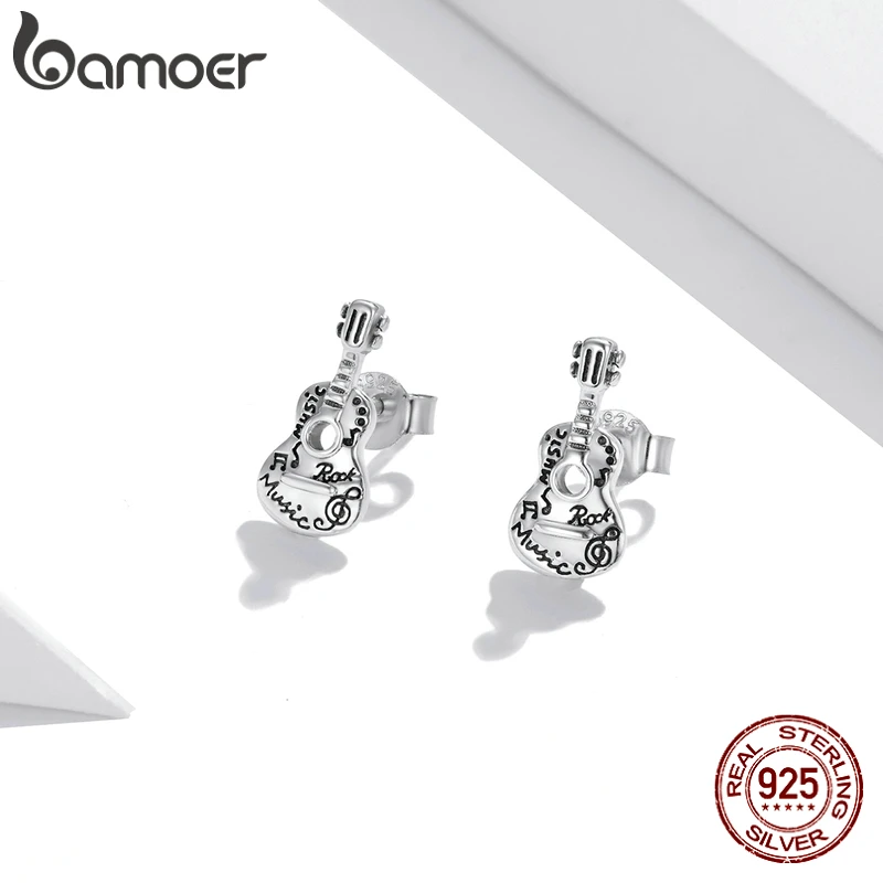 Bamoer Винтажные серьги для гитары музыкальный инструмент мелодия индивидуальные