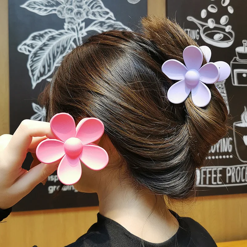 

Hair Clip Frosted Flower Clip Candy Color Plate Hairpins Hair Claw Plastic Hairgrips Cute Headwear Barrettes Hair Accessories