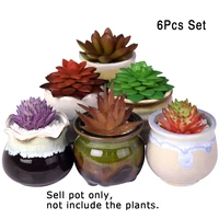 6pcslot succulent cactus pots flower pots ceramic pots planter plant garden ceramic planter pots outdoor garden home decoration