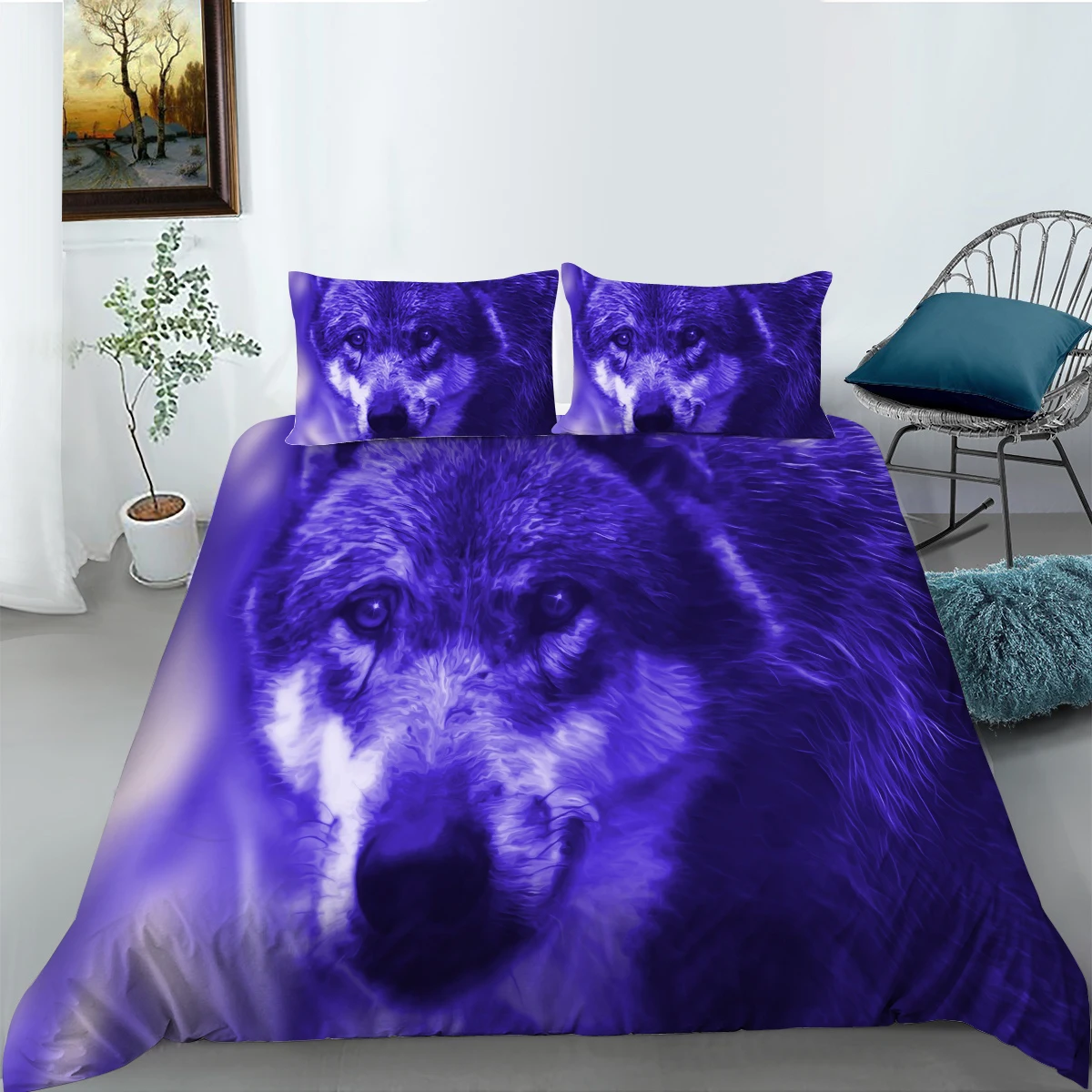 

Hot Style Bedding Set 2/3pcs 20 Patterns 3D Wolf Printing Duvet Cover Sets 1 Quilt Cover + 1/2 Pillowcases US/EU/AU Size