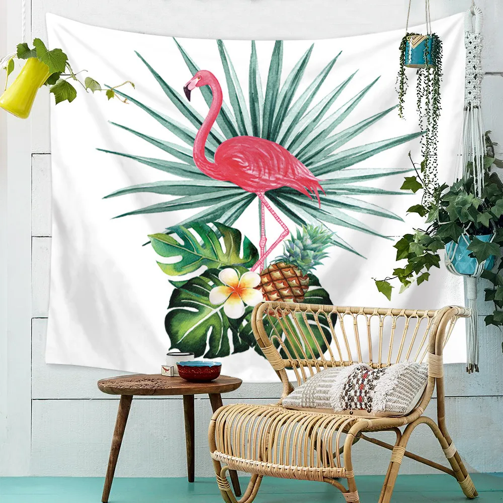 Летний гобелен настенный тропический фламинго тканевый гобелены Настенный