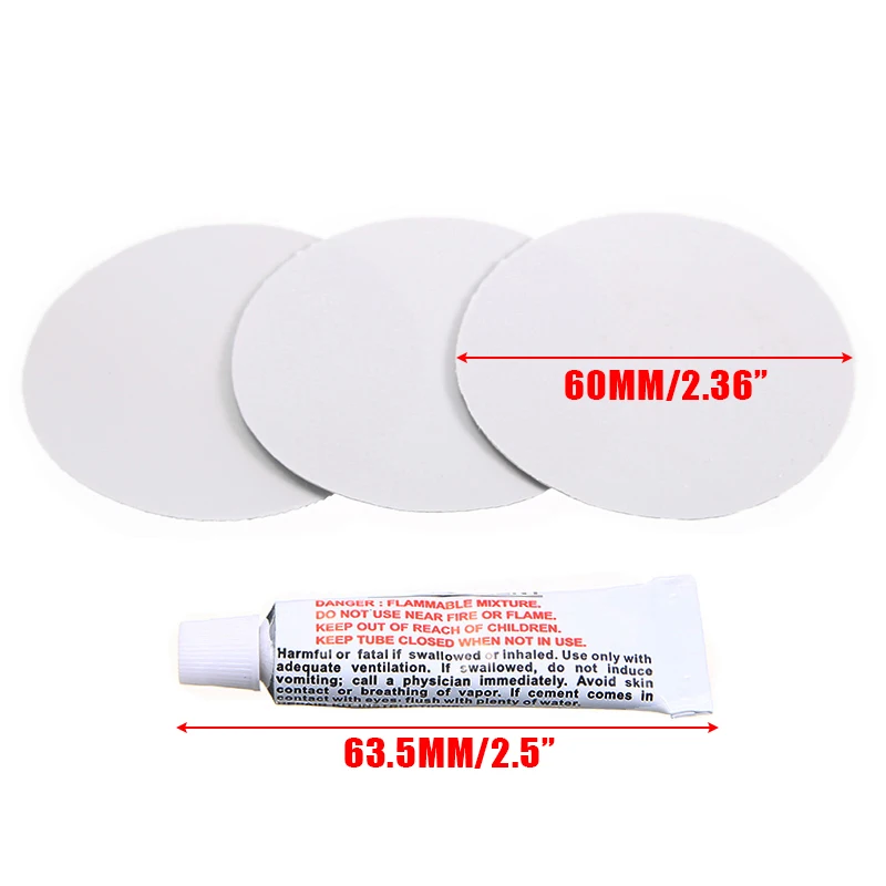 Прочные 21-калибровочные ПВХ 3 шт. светло-серые круглые ремонтные патчи для