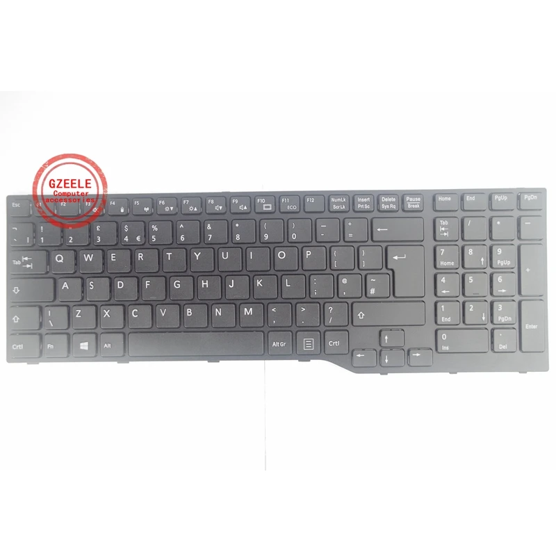 Новая клавиатура для ноутбука Fujitsu Lifebook E753 E754 E756 с серебристой рамкой