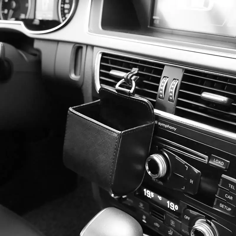 PU кожаный автомобильный открытый мусорный ящик автомобиль сумка-держатель для телефона для автомобильных принадлежностей автомобильный Стайлинг сумка органайзер коробка