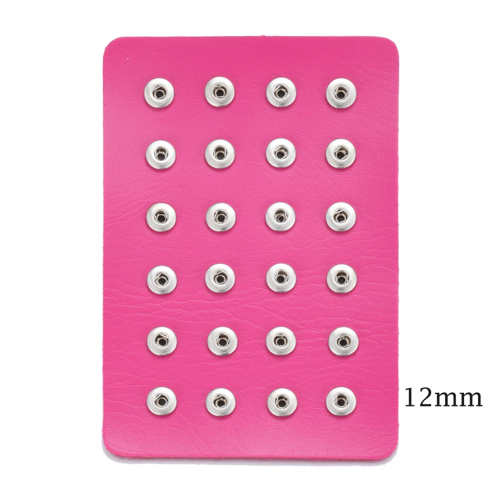 Fit 12mm Snaps Новая ювелирная витрина 24 шт 12 мм и 18 мм кнопки ювелирные изделия 10 цветов черный держатель из натуральной кожи - Окраска металла: Fit 12mm Snaps
