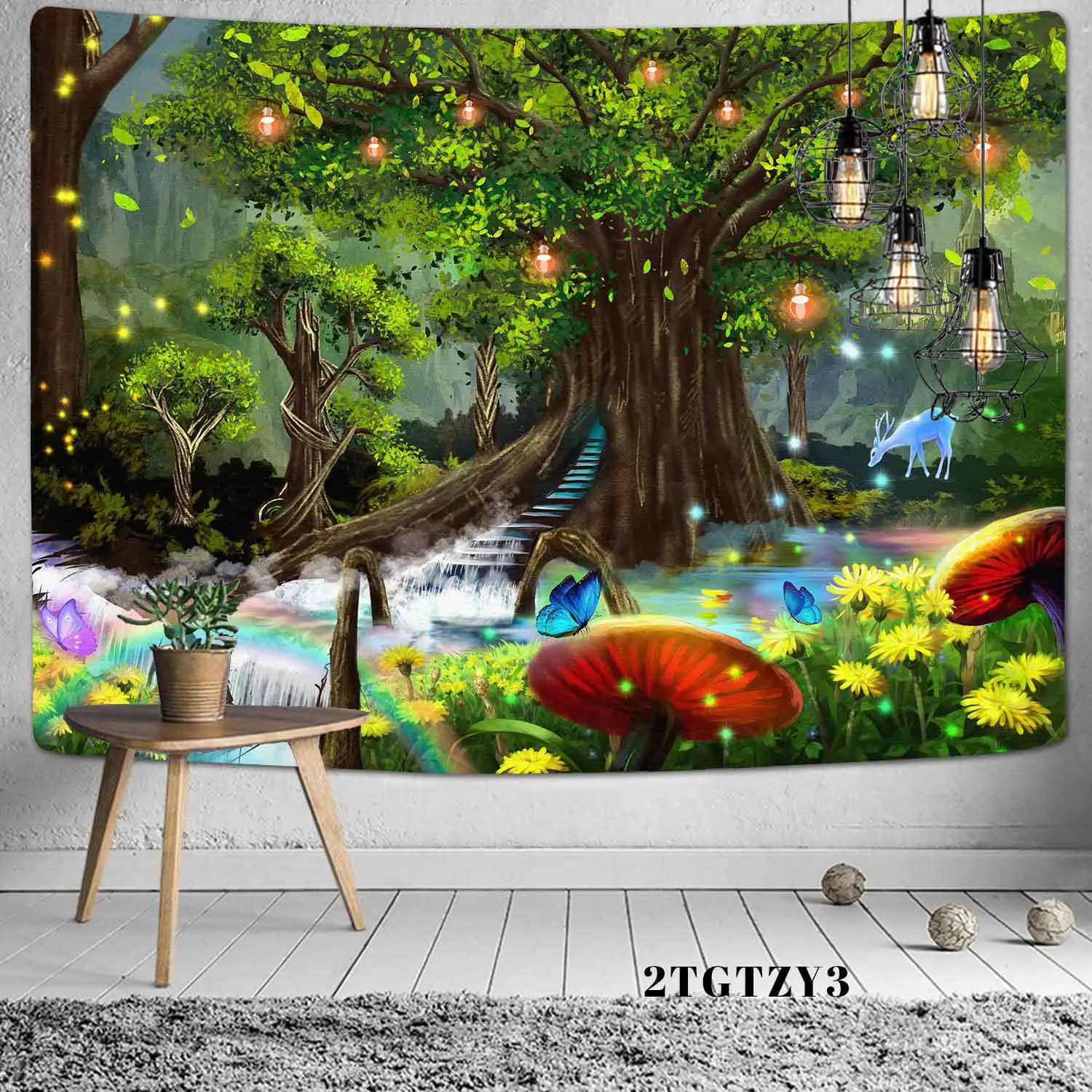 

Viking Raven Tapestry Mysterious Viking Meditation Psychedelic Runes Art Wall Hanging Trippy Tapestries for Living Room Decor