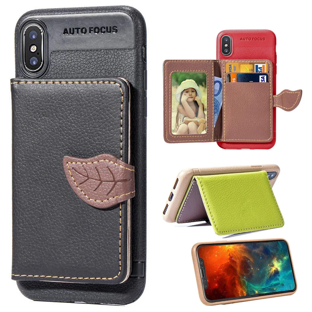 FQYANG Leaf PU кожаный чехол-бумажник для телефона IPHONE X 6S 6 8 7 XS XR MAX мягкий чехол с