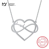 925 sterling silver love heart infinite loop arabic custom design personalized custom name necklace pendant couple mydiy 2021