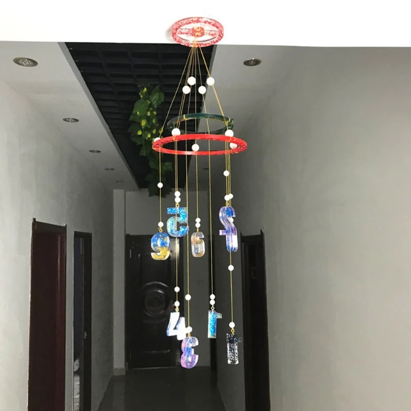

Alphabet Wind Chimes Epoxy Resin Mold English Letters Number Keychain Ornaments Silicone Mould DIY Crafts Jewelry Pendant Castin