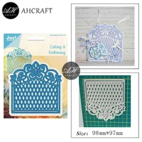 ahcraft square lace grid with metal cutting dies for diy scrapbooking photo album decorative embossing stencil paper cards mould