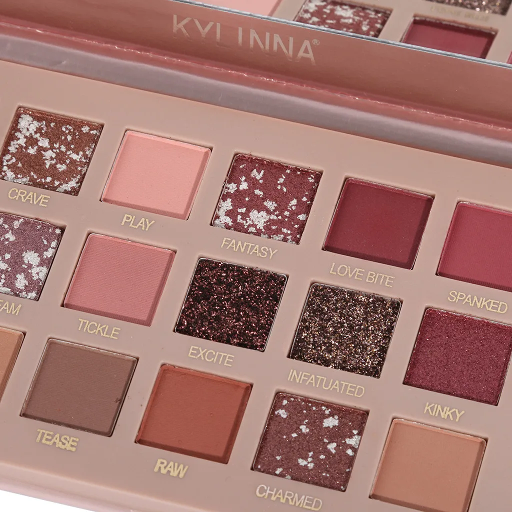 Палитра теней для век 18 цветов блестки розовые тени блестящие золотой лук пудра