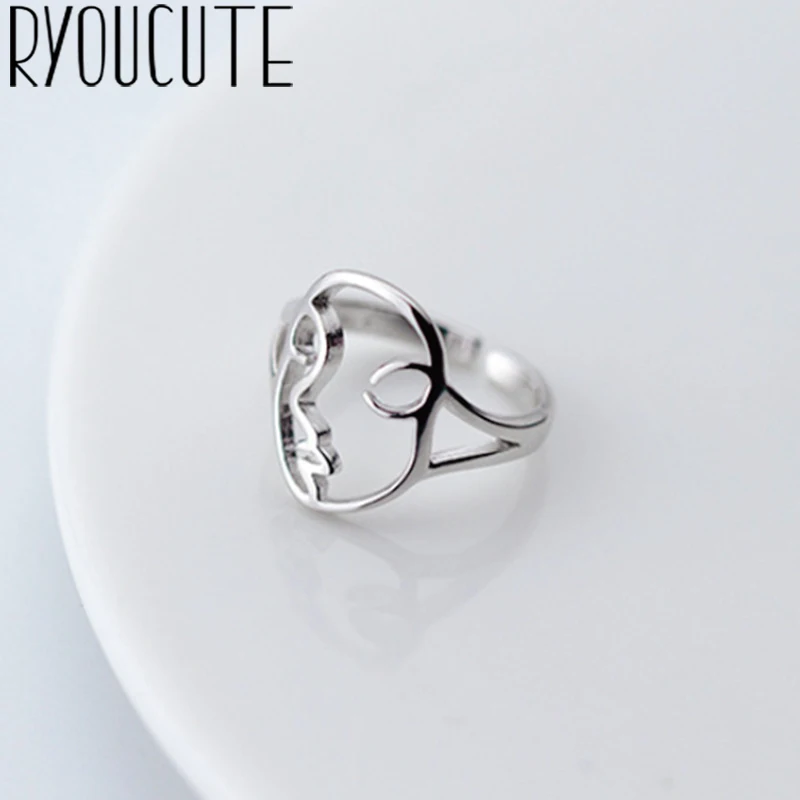 Богемное винтажное серебряное кольцо для лица мачты женщин подарки девушек