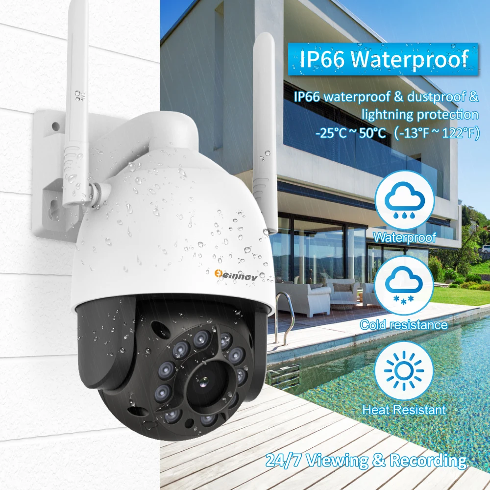 Einnov Wifi IP камера беспроводная безопасности наружная 1080P HD видеонаблюдения аудио