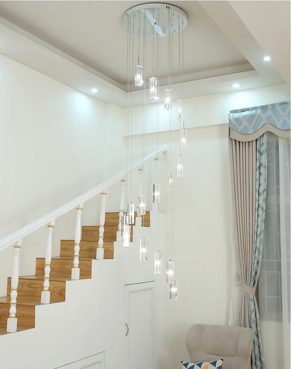 Современный минималистичный люстра на лестницу спиральный дизайн зал