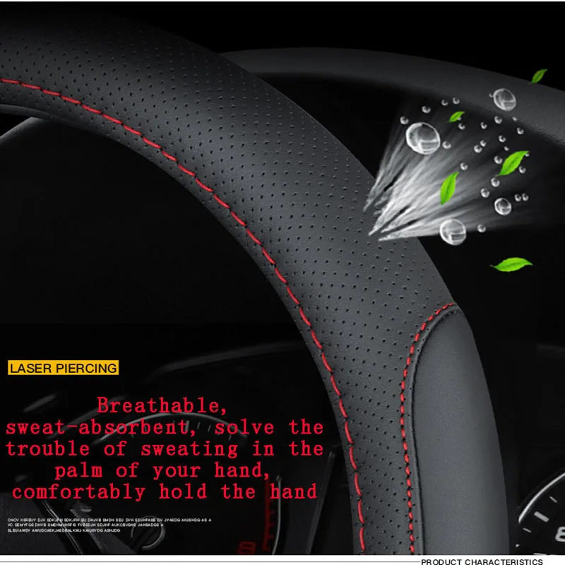 

Car Steering Wheel Cover Anti-Slip for Hyundai LAFESTA MISTRA Ix25 Ix35 I10 Accent Elantra Grand Starex Logo 38cm Accessories