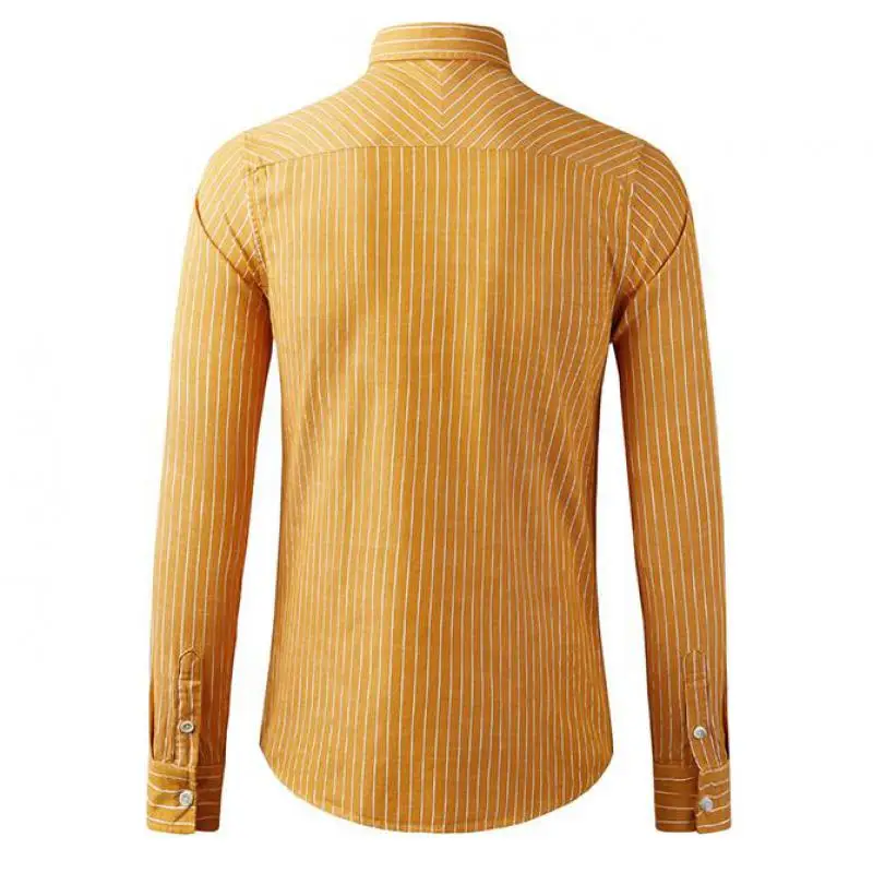 

100% Cotton Male Shirts High Quality Long Sleeve Embroidery Mens Dress Shirts Fashion Slim Fit Stripe Man Shirts 3XL