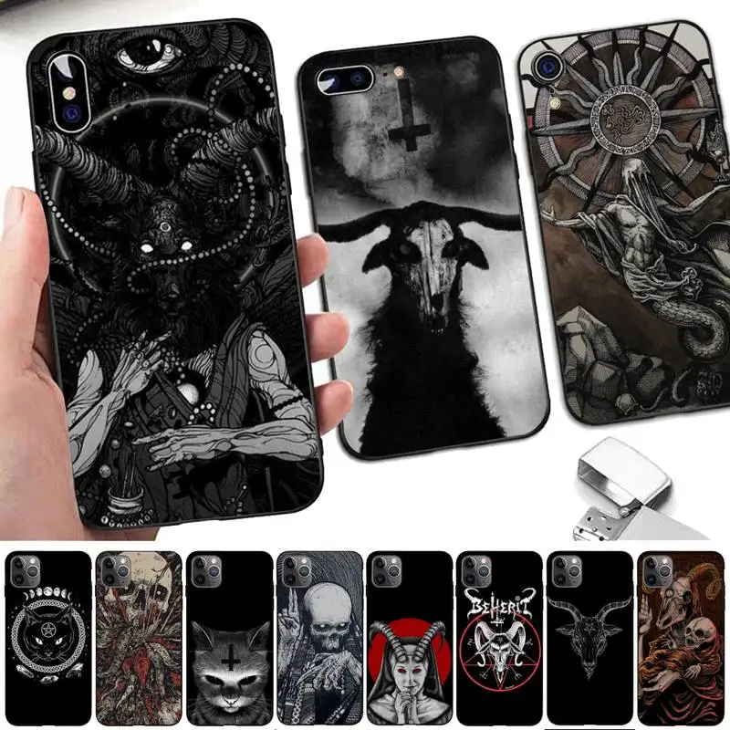 

LVTLV Demonic Satanic scary skull Phone Case for iPhone 11 12 13 mini pro XS MAX 8 7 6 6S Plus X 5S SE 2020 XR cover