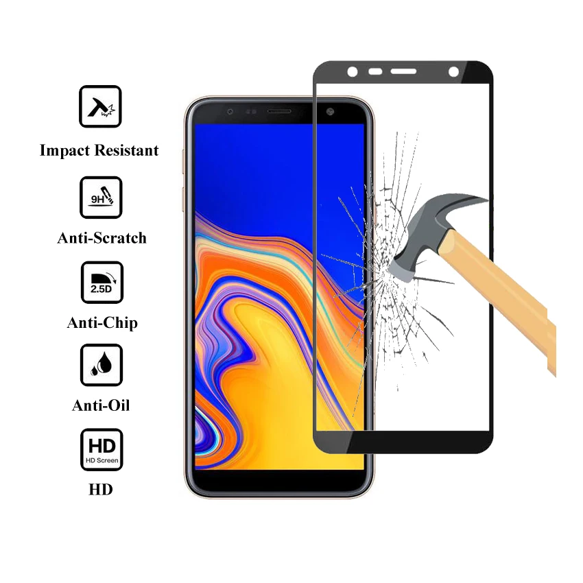 2 шт Для samsung J4 Plus полное покрытие из закаленного стекла для samsung Galaxy J4 Plus J4+ Защитное стекло для экрана