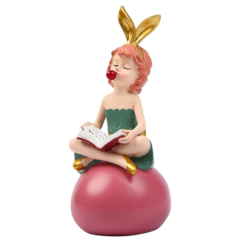 

Nordic Lovely Girl Figurine Resin Creative Living Room Birthday Gift Desk Accessories Decoracion Hogar Moderno Home Decor JQ