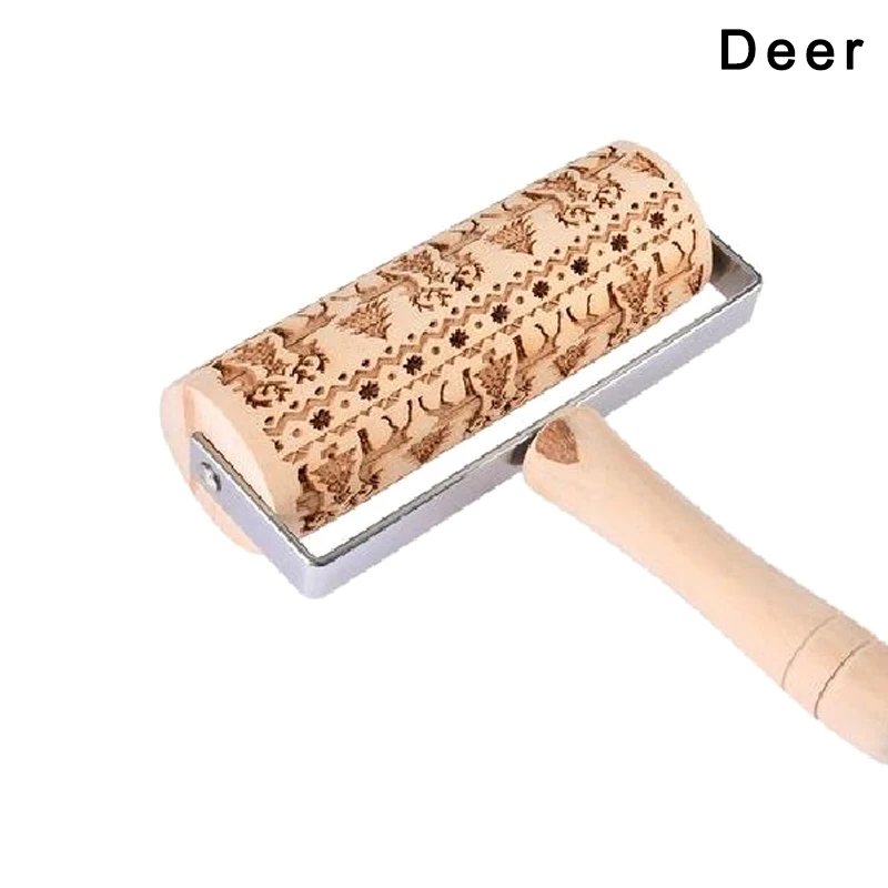 Горячие деревянные рождественские тиснения Скалки Выгравированные DIY