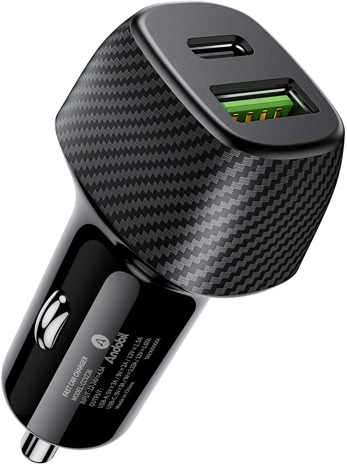 

[Новейшее и самое быстрое] автомобильное зарядное устройство andobil USB C [Быстрая зарядка и энергопотребление, совместимое с приложением] Автом...