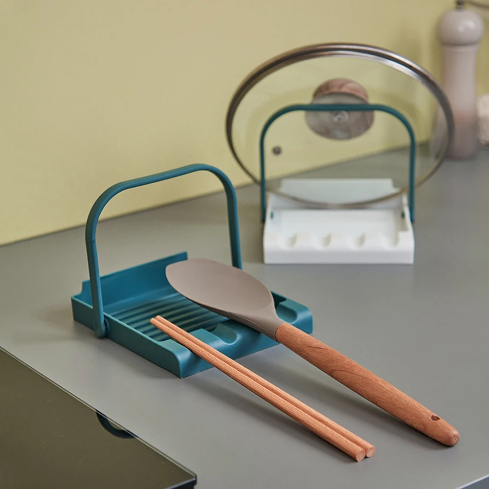 

Folding Pot Lid Rack Plastic Kitchen Spoon Holders Fork Spatula Rack Chopsticks Shelf Non-Slip Tableware Stand Organizer