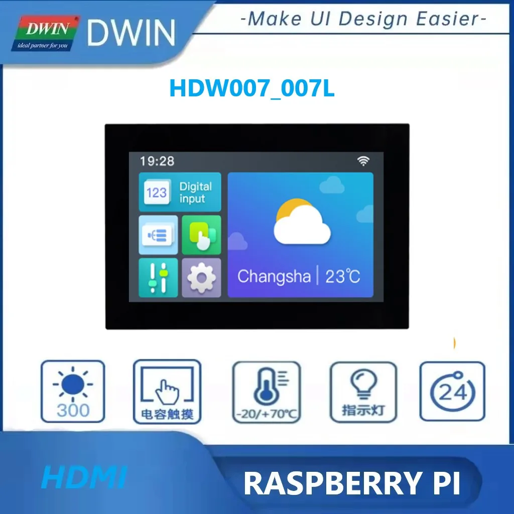 

10-дюймовая емкостная сенсорная панель DWIN 1024x600 HDMI IPS TFT LCD модуль дисплея для Raspberry Pi