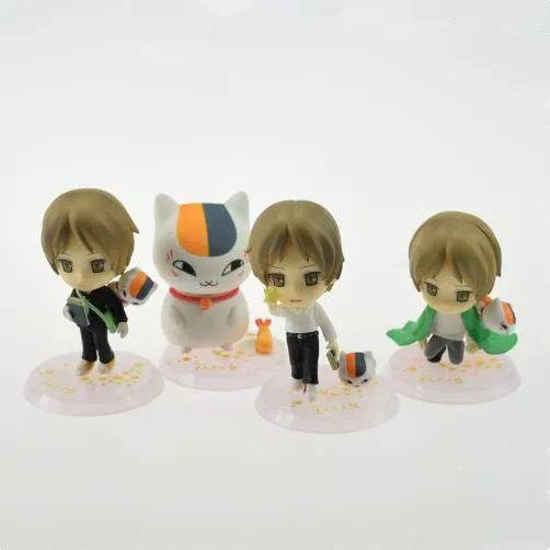 

Anime 4pcs/set Natsume Yuujinchou Nyanko-Sensei Cat Model PVC Action Figure Book Friends Animal Car Decoration Doll Brinquedos