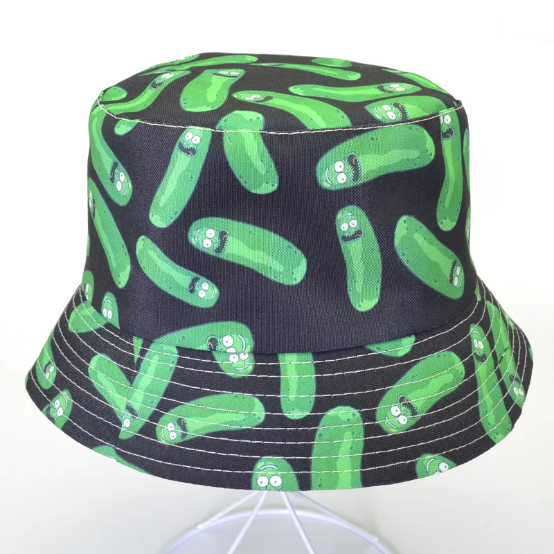 Pickle Rick хлопок Рик и Морти ведро шляпа Рик Рыбацкая шляпа США Аниме хлопок походные кепки для рыбалки капризные шапки для мужчин и женщин