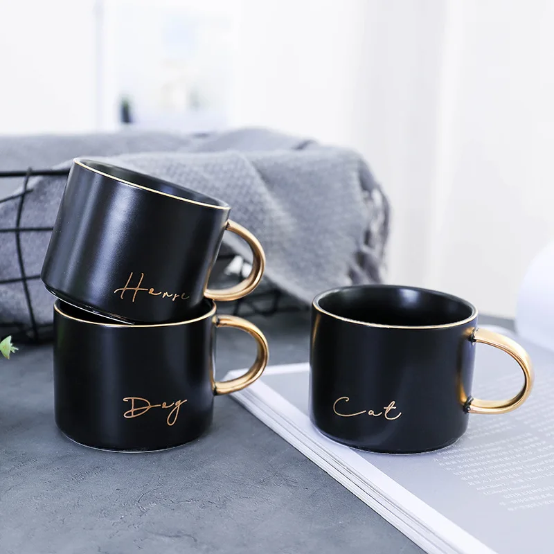 Чашка кофейная североевропейская из золотой фольги креативная керамическая