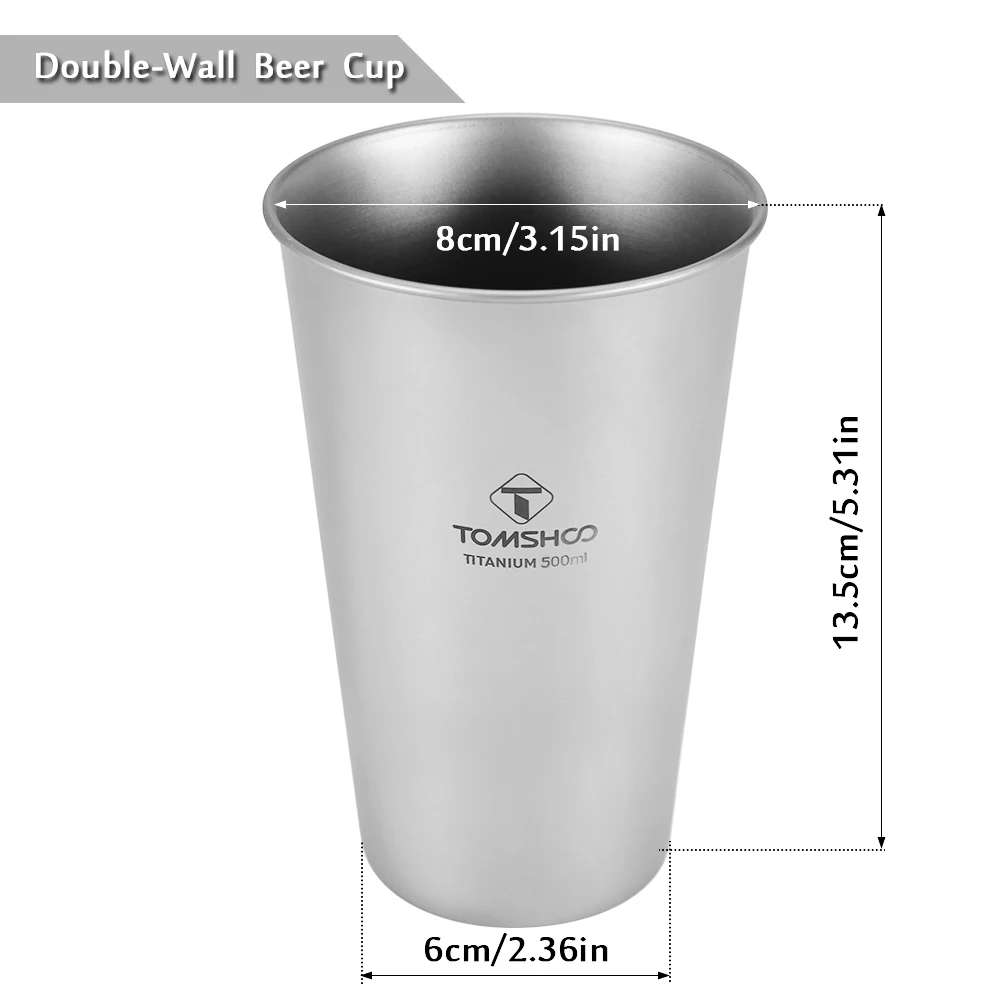 Кружка из чистого титана 10 унций чашка для кофе пива кружка с двойными стенками