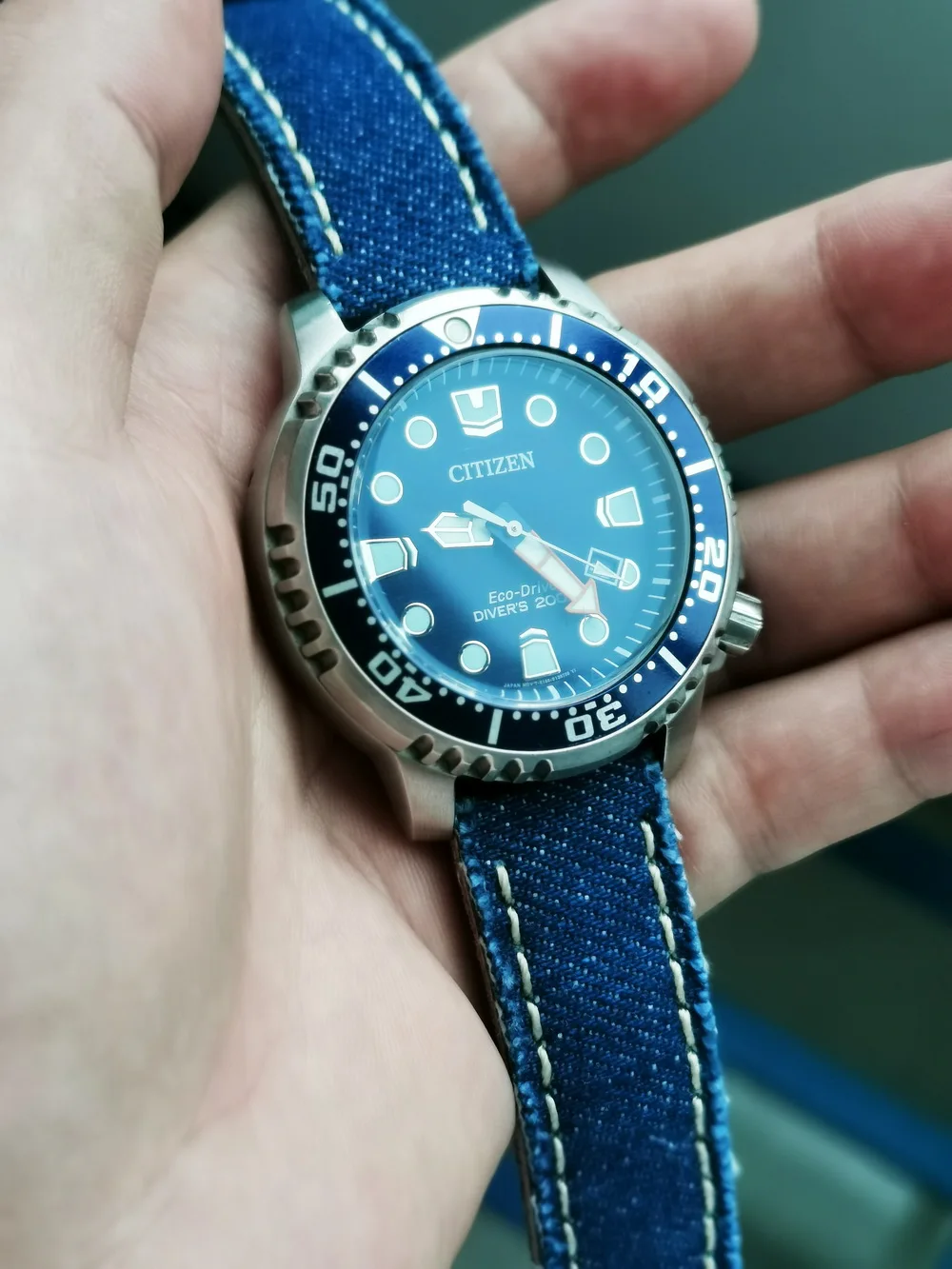 Hemsut Canvas Watch Bands Quick Release Premium Denim Blue Two Pieces Watch Straps Matt Steel Buckle 20mm 22mm 24mm