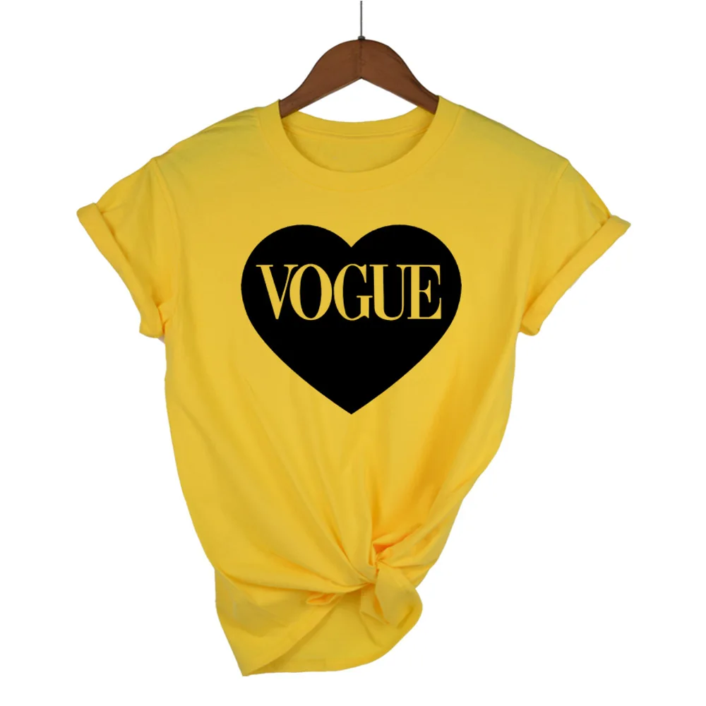 2020 Suumer женская футболка VOGUE с буквенным принтом Брендовая свободного кроя