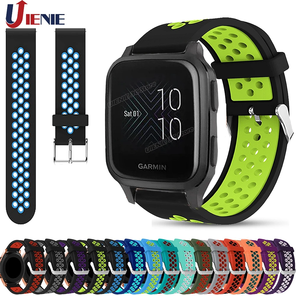 

Силиконовый ремешок 20 мм для Garmin CAME SQ / SQ Music /Forerunner 245 645 м, спортивный ремешок для наручных часов, браслет для Vivoactive 3