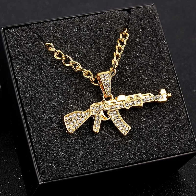 Новый Золотой цвет звенья цепи кулон ожерелье для мужчин номер доллар знак