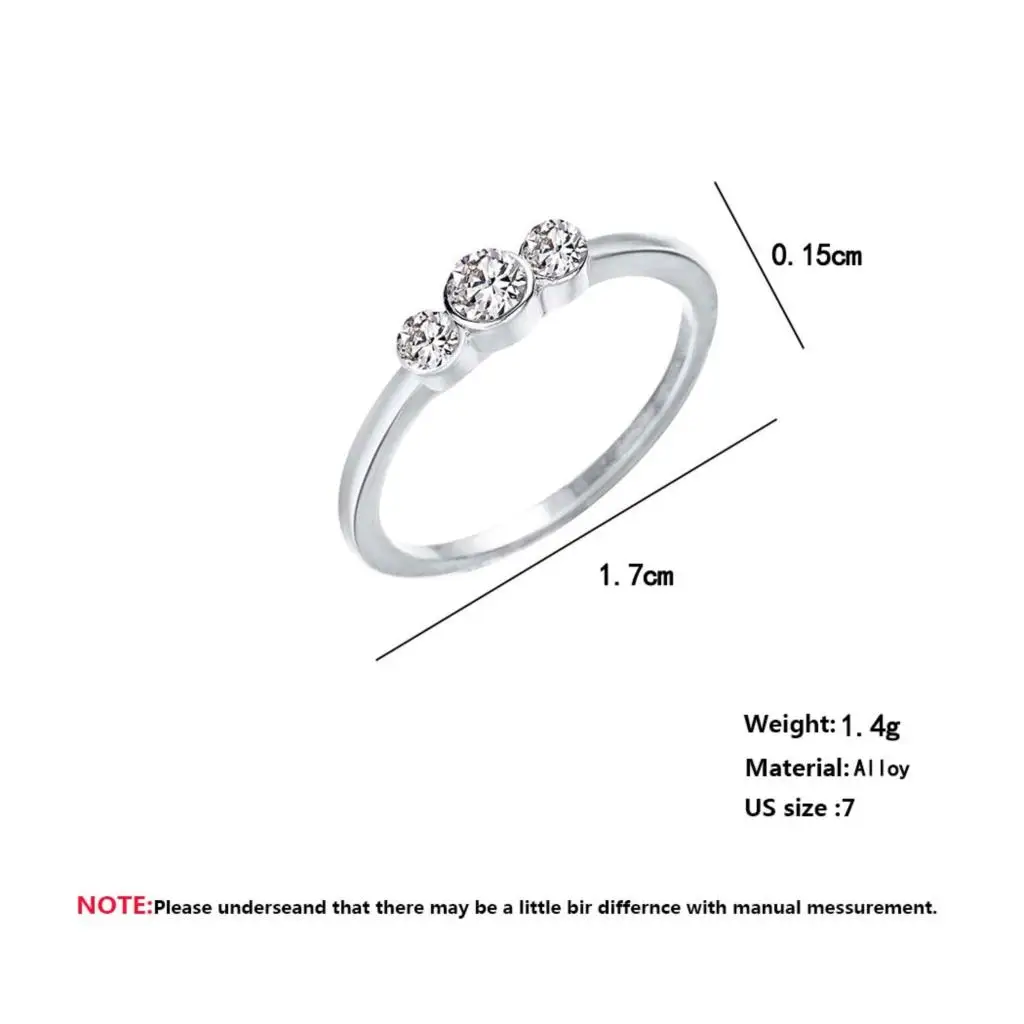 Cxwind Мода Три cz микро инкрустированный кольца для женщин Свадебные кубический