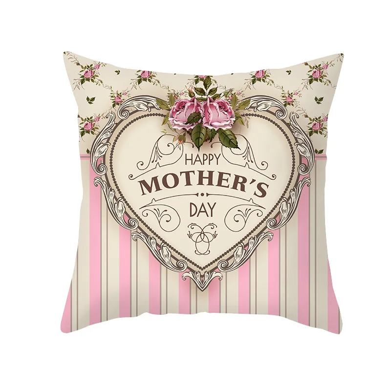 

Covers Cushion Nordic Mother's Day Pillowcase Peach Skin Cover Love Letter Sofa Cushion Cover Home Decor Pillow Cases Decorative