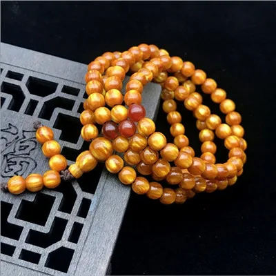 Разноцветные Бусины Будды из морской ивы 108 шт. Ручная Веревка женский золотой