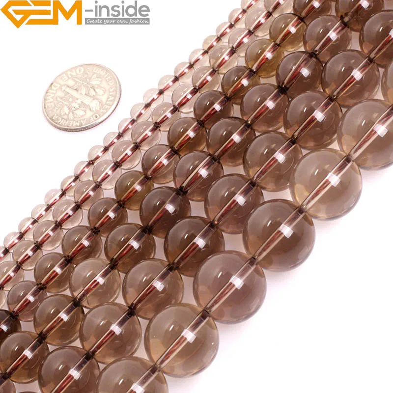 

AAA Grade Natural Round Smoky Quartzs Beads Semi-Precious Stone DIY For Jewlery Making Strand 15" Wholesale New